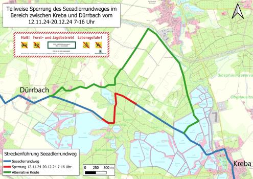 Teilweise Sperrung des Seeadlerrundweges